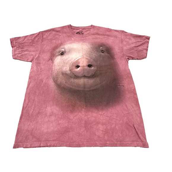 The‎ Mountain ~ Pig Face Close-Up 100% Cotton T-Shirt; Pink; Size 2XL - Picture 6 of 7